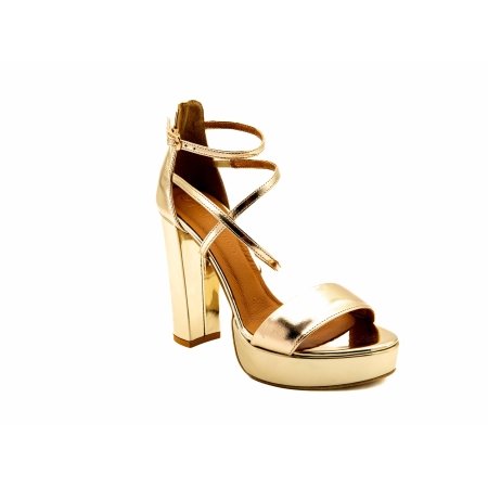 Sandałki Giulio Santoro by Presto L-1493 złote lustro lico