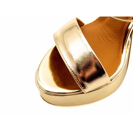 Sandałki Giulio Santoro by Presto L-1493 złote lustro lico