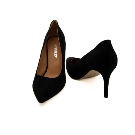 Czółenka Acord 6156-012 czarny zamsz