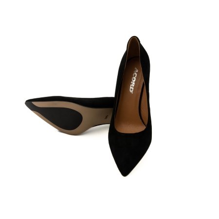 Czółenka Acord 6156-012 czarny zamsz