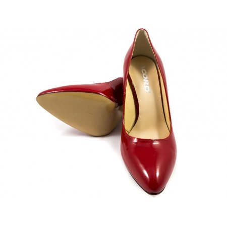 Czółenka Acord 5628-350 czerwony lakier