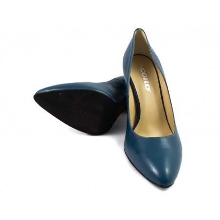 Czółenka Acord 5628-739 niebieskie lico