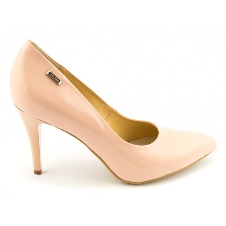 Czółenka Acord 5660-748 pudrowy - różowy lakier