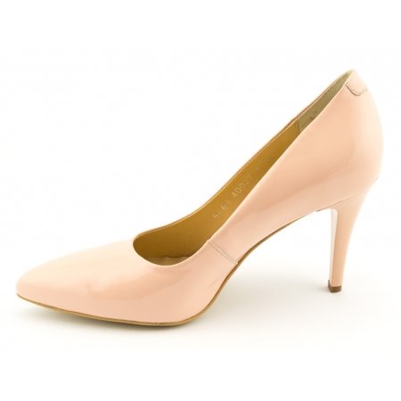 Czółenka Acord 5660-748 pudrowy - różowy lakier