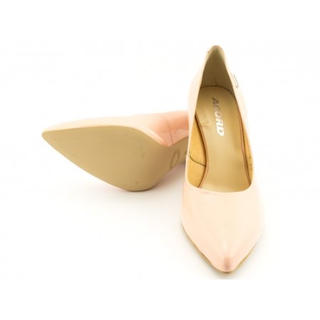 Czółenka Acord 5660-748 pudrowy - różowy lakier