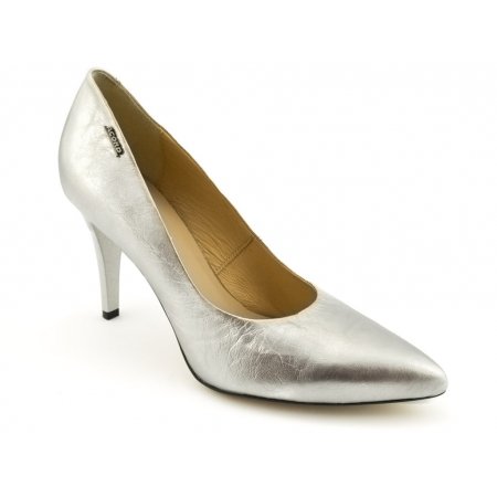 Czółenka Acord 5660-799 srebrne lico