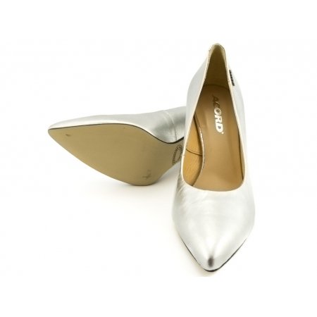 Czółenka Acord 5660-799 srebrne lico