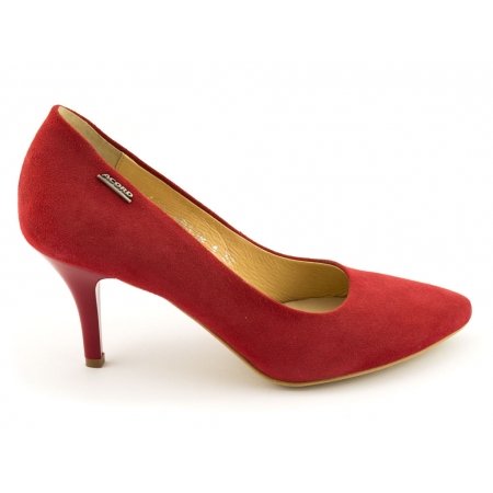 Czółenka Acord 5675-243 czerwony welur