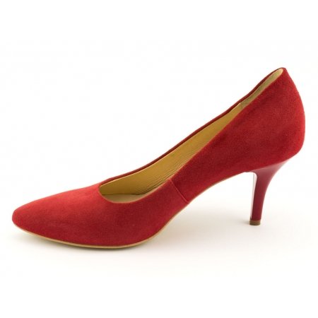 Czółenka Acord 5675-243 czerwony welur
