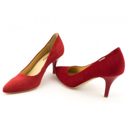 Czółenka Acord 5675-243 czerwony welur