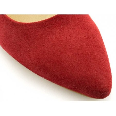 Czółenka Acord 5675-243 czerwony welur