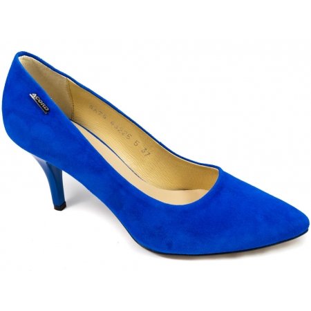 Czółenka Acord 5675-354 szafirowy - niebieski zamsz