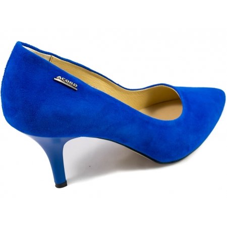 Czółenka Acord 5675-354 szafirowy - niebieski zamsz