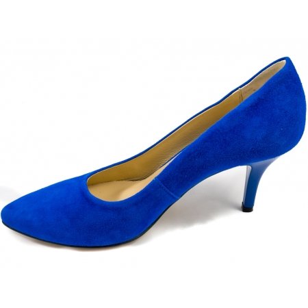 Czółenka Acord 5675-354 szafirowy - niebieski zamsz
