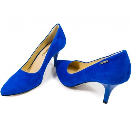 Czółenka Acord 5675-354 szafirowy - niebieski zamsz