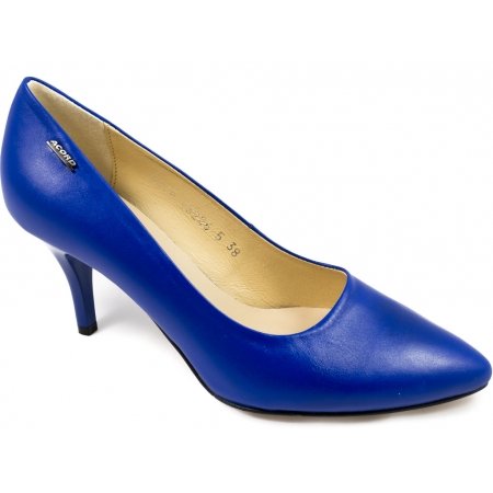 Czółenka Acord 5675-355 chabrowy - niebieskie lico