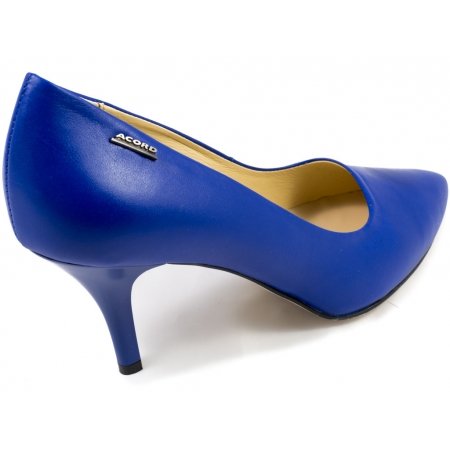 Czółenka Acord 5675-355 chabrowy - niebieskie lico