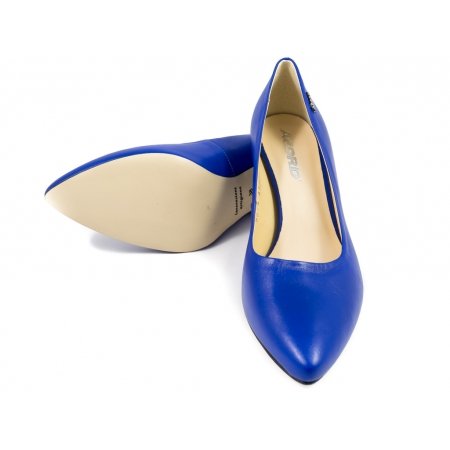 Czółenka Acord 5675-355 chabrowy - niebieskie lico