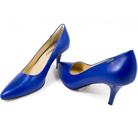 Czółenka Acord 5675-355 chabrowy - niebieskie lico