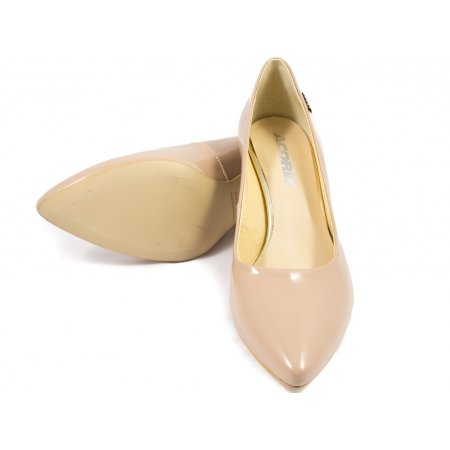 Czółenka Acord 5675-425 nude - beżowy lakier