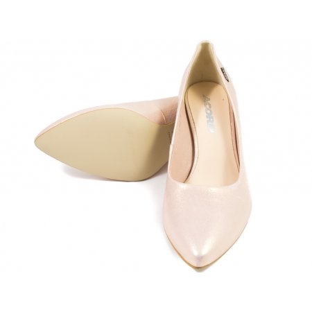 Czółenka Acord 5675-667 różowo złote lico przecierane