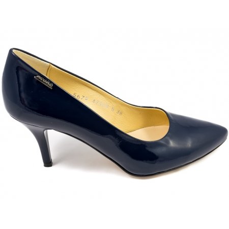 Czółenka Acord 5675-751 granatowy lakier