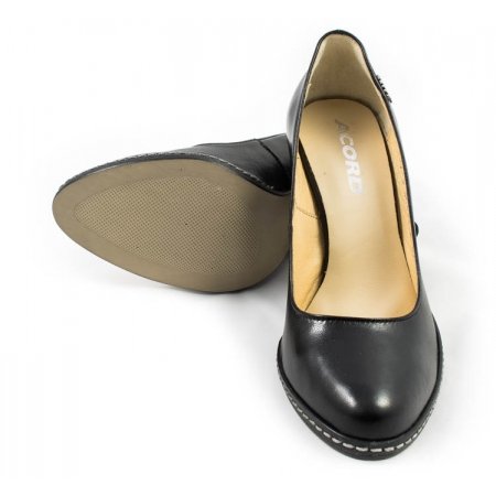 Czółenka Acord 5736-101 czarne lico