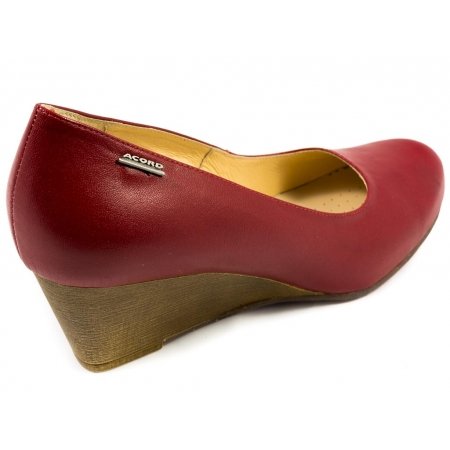 Czółenka Acord 5801-107 czerwone lico