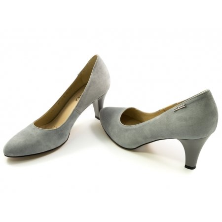 Czółenka Acord 5827-298 szary zamsz