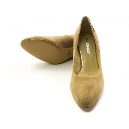 Czółenka Acord 5827-301 beżowy zamsz