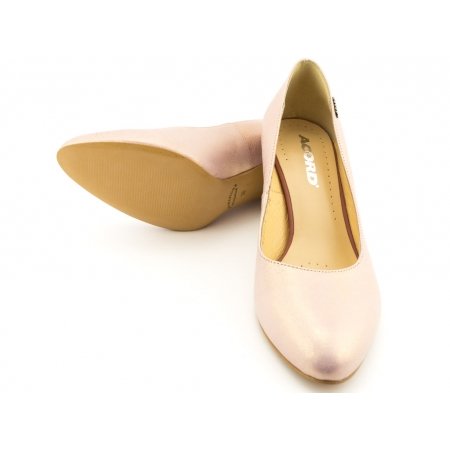 Czółenka Acord 5827-667 różowo złote lico przecierane