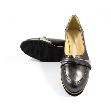 Czółenka Acord 5880-249/122 grafitowe / szare lico