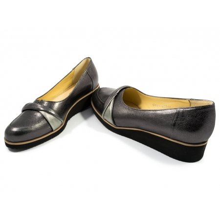 Czółenka Acord 5880-249/122 grafitowe / szare lico