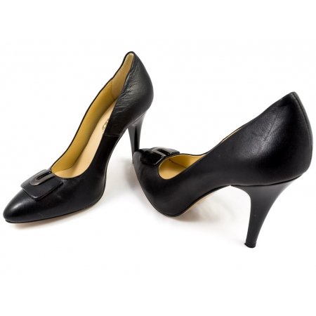 Czółenka Acord 5882-101 czarne lico