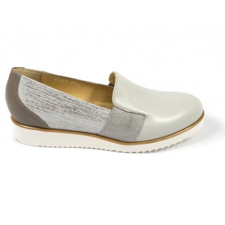 Sneakersy Acord 5903-294/274/293 beżowo srebrne lico