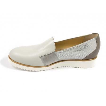 Sneakersy Acord 5903-294/274/293 beżowo srebrne lico