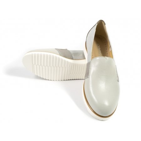 Sneakersy Acord 5903-294/274/293 beżowo srebrne lico