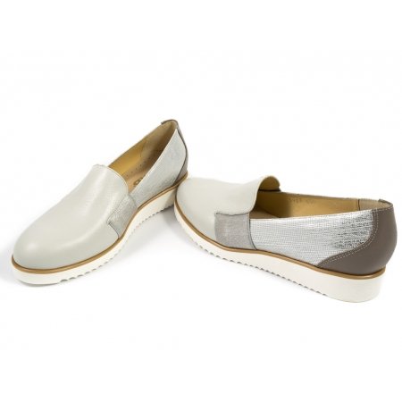 Sneakersy Acord 5903-294/274/293 beżowo srebrne lico