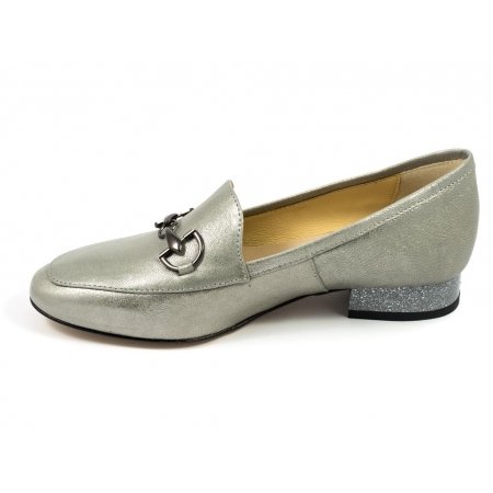 Czółenka Acord 5922-122 srebrne lico