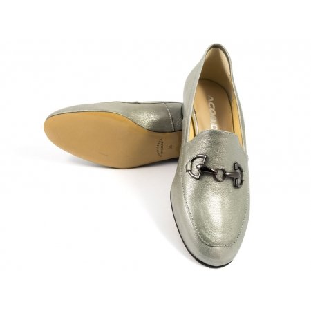 Czółenka Acord 5922-122 srebrne lico