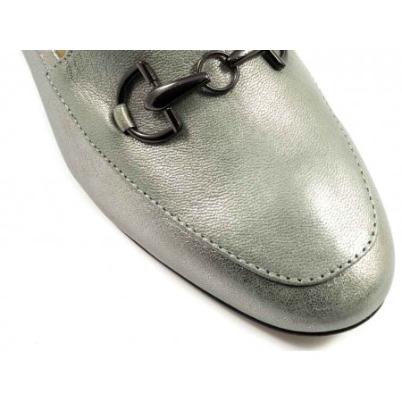 Czółenka Acord 5922-122 srebrne lico