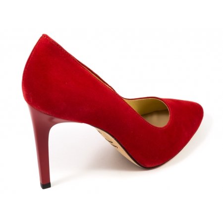 Czółenka Acord 5931-237 czerwony welur