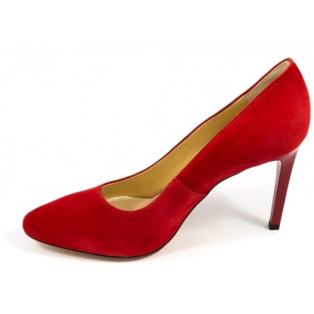 Czółenka Acord 5931-237 czerwony welur
