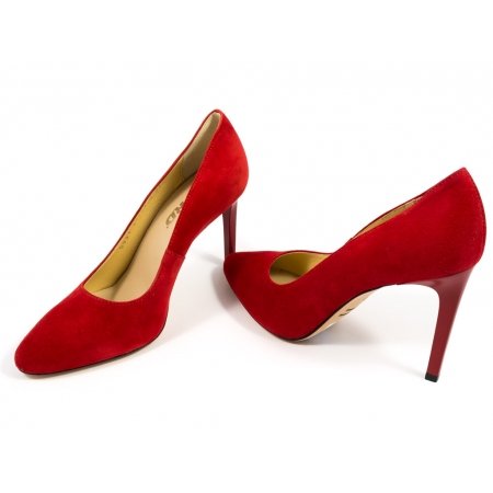 Czółenka Acord 5931-237 czerwony welur