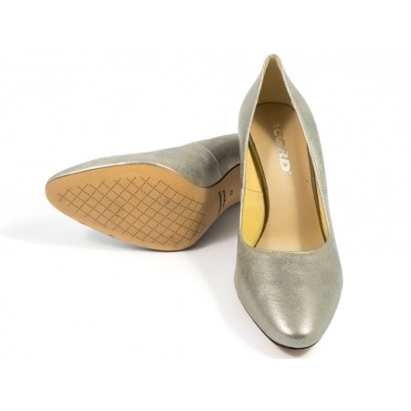 Czółenka Acord 5931-321 srebrne lico