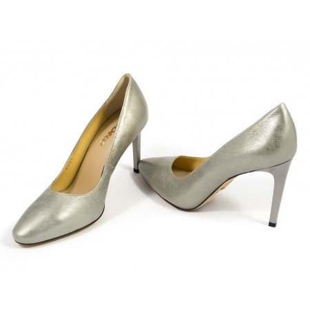 Czółenka Acord 5931-321 srebrne lico