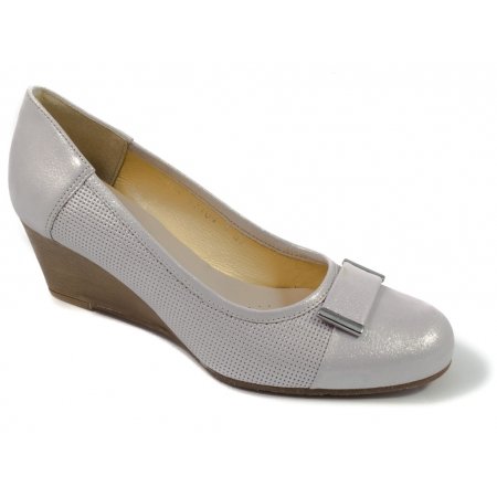 Czółenka Acord 5954-356 srebrne lico