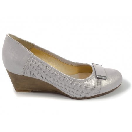 Czółenka Acord 5954-356 srebrne lico