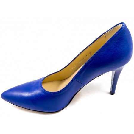 Czółenka Acord 5958-355 chabrowy - niebieskie lico