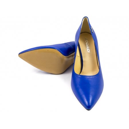 Czółenka Acord 5958-355 chabrowy - niebieskie lico